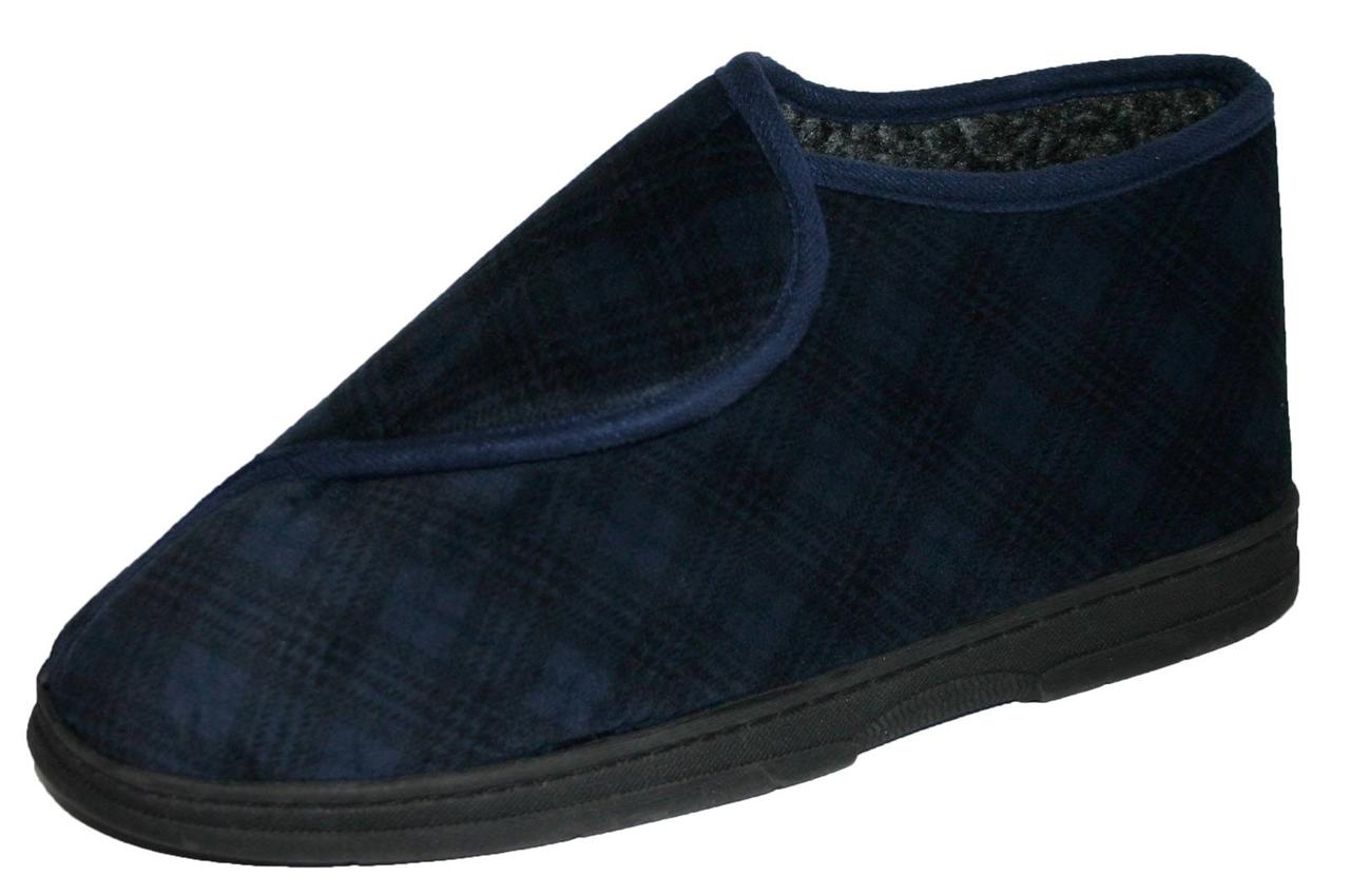 mens slipper boots with velcro