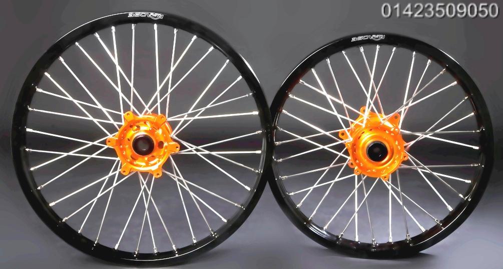 new ktm enduro wheels 21 18 black rims orange hubs eBay