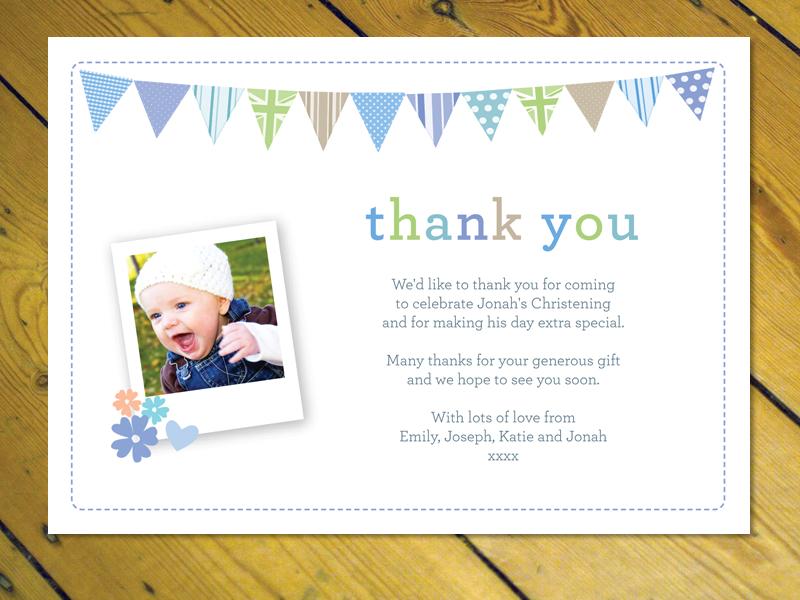 10 Personalised Christening Baptism Naming Day Birthday Photo Thank You Cards 