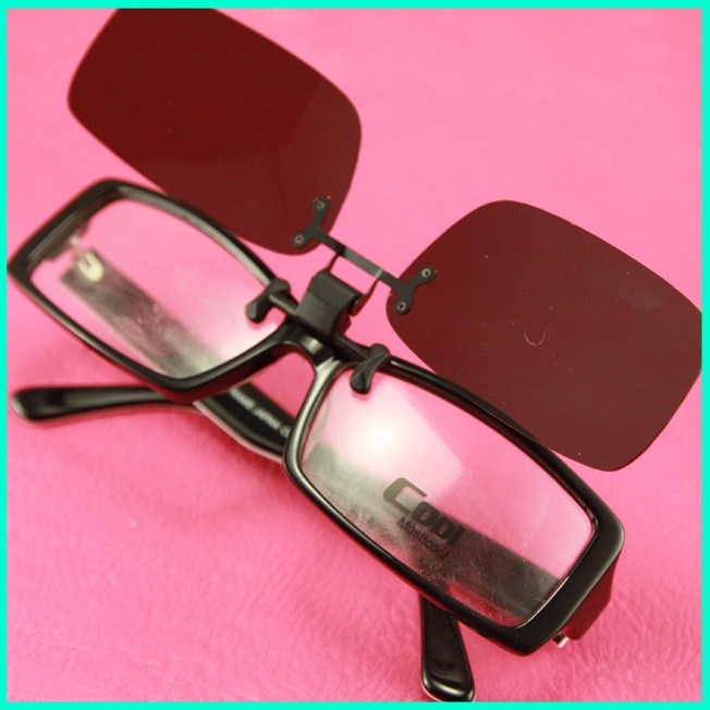 Polarized lens Clip on flip up sunglasses eyeglasses ...