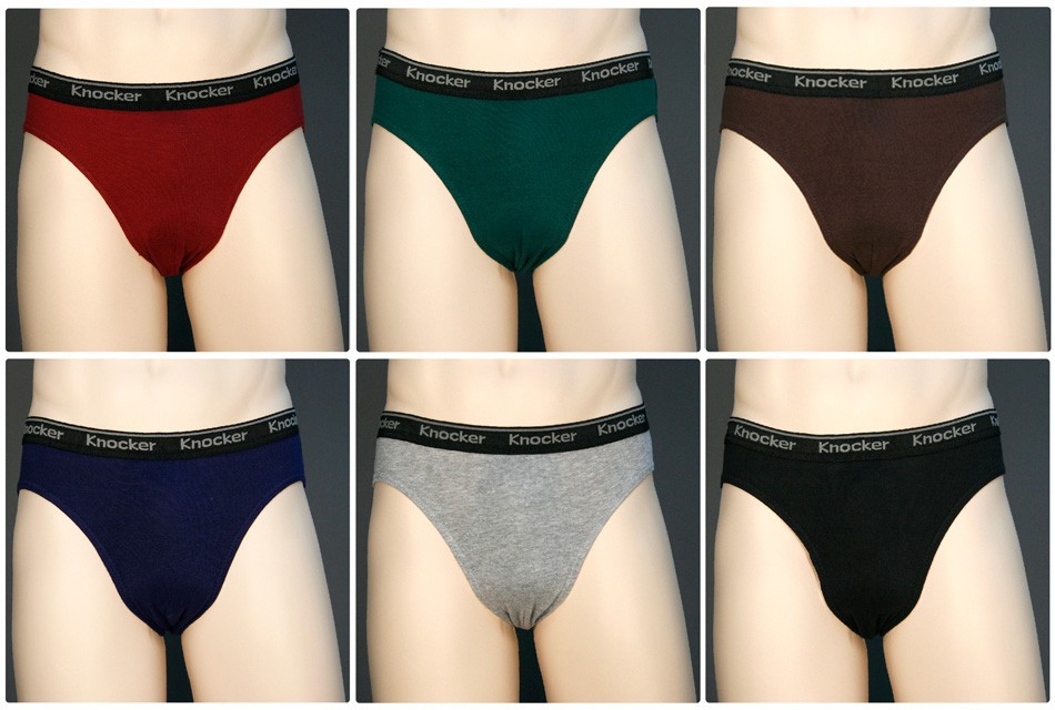 6 Mens 100 Cotton Bikini Briefs Underwear Knocker Elastic Waistband