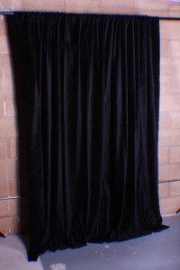 Black Long Theater Stage Sound Dampening Drapes Velvet