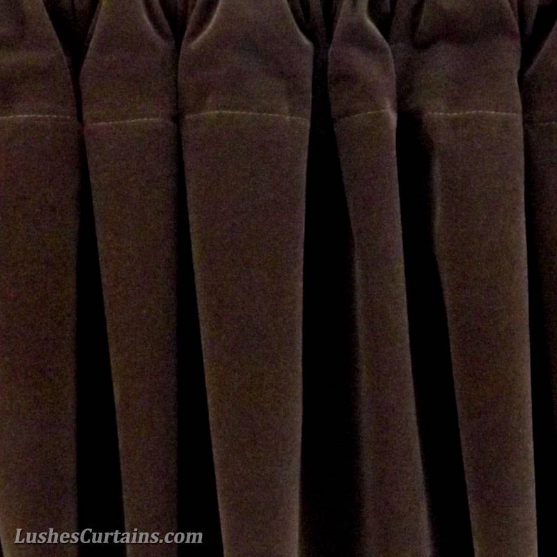 Fenster Behandlung Braun Stab-tasche-vorhang Schaustück Samt Valance
