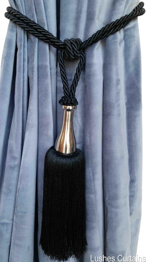 Large Handmade Black Window Treatment Curtain Hardware