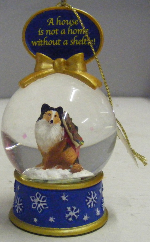 DANBURY MINT NOT A HOME WITHOUT A SHELTIE! SNOW GLOBE CHRISTMAS