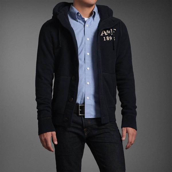 NWT Abercrombie & Fitch Mens Sweater Jacket Hoodies Knit Muscle Fitted