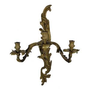 Stately Antique 19th C French Bronze Acanthus Rococo Candle Holder Wall Sconce eBay
