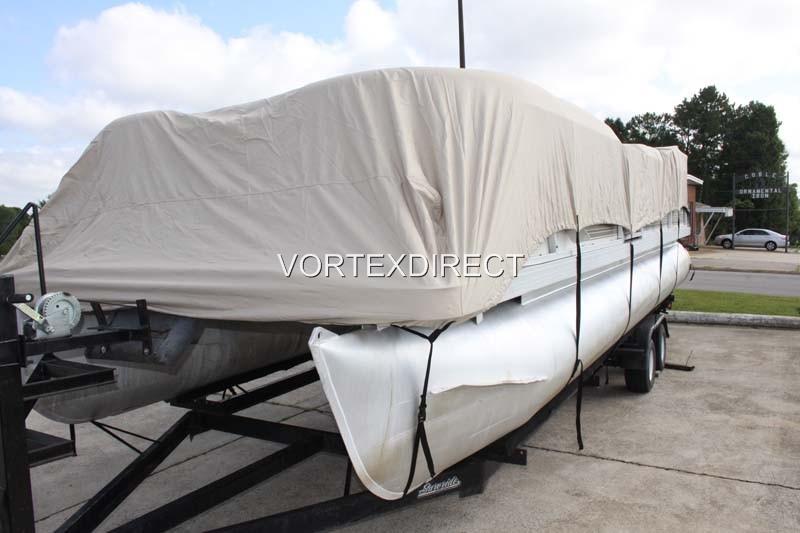 New Vortex Beige/Tan 20 FT Foot Ultra Pontoon Boat Cover w/Elastic Seam + straps