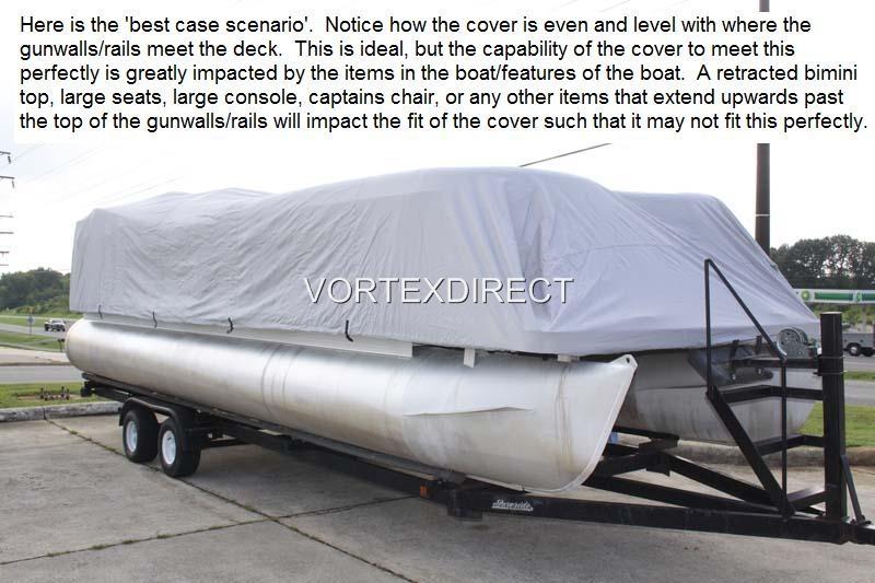NEW VORTEX GREEN 24 FT  Foot Ultra Pontoon Boat Cover w/Elastic Seam + Tie Downs