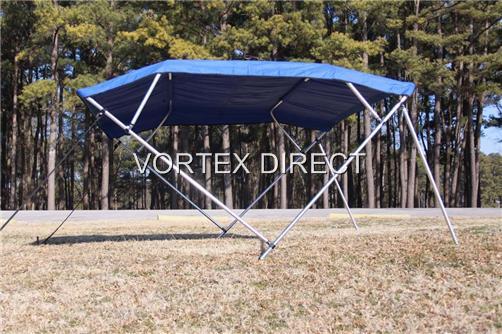 NEW VORTEX 4 BOW PONTOON/DECK BOAT BIMINI TOP 10' BLUE 97-103'