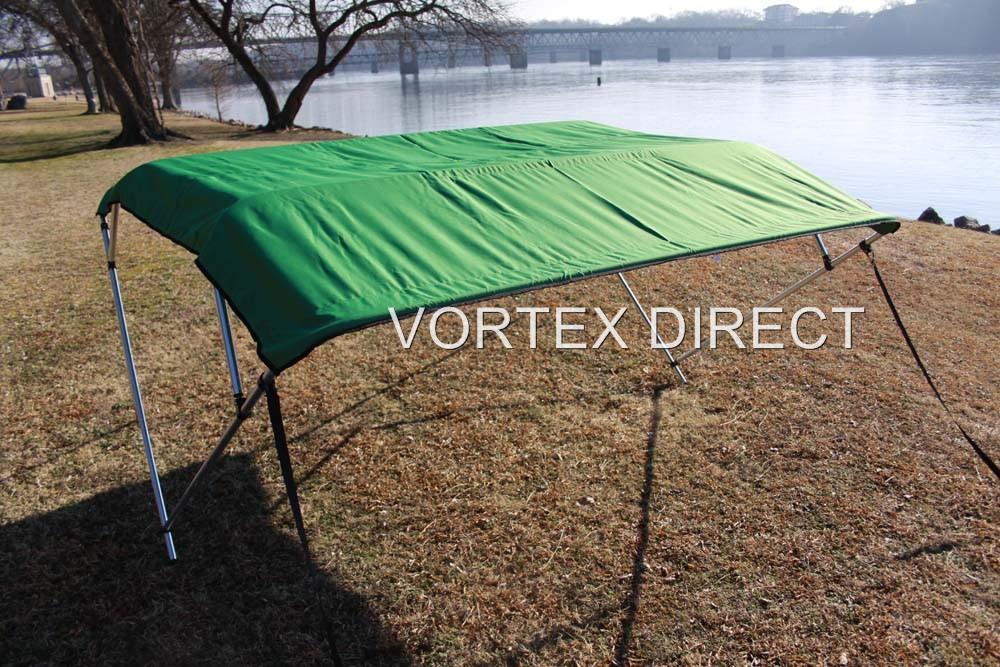 NEW VORTEX 4 BOW PONTOON/DECK BOAT BIMINI TOP 10' GREEN 91-96'