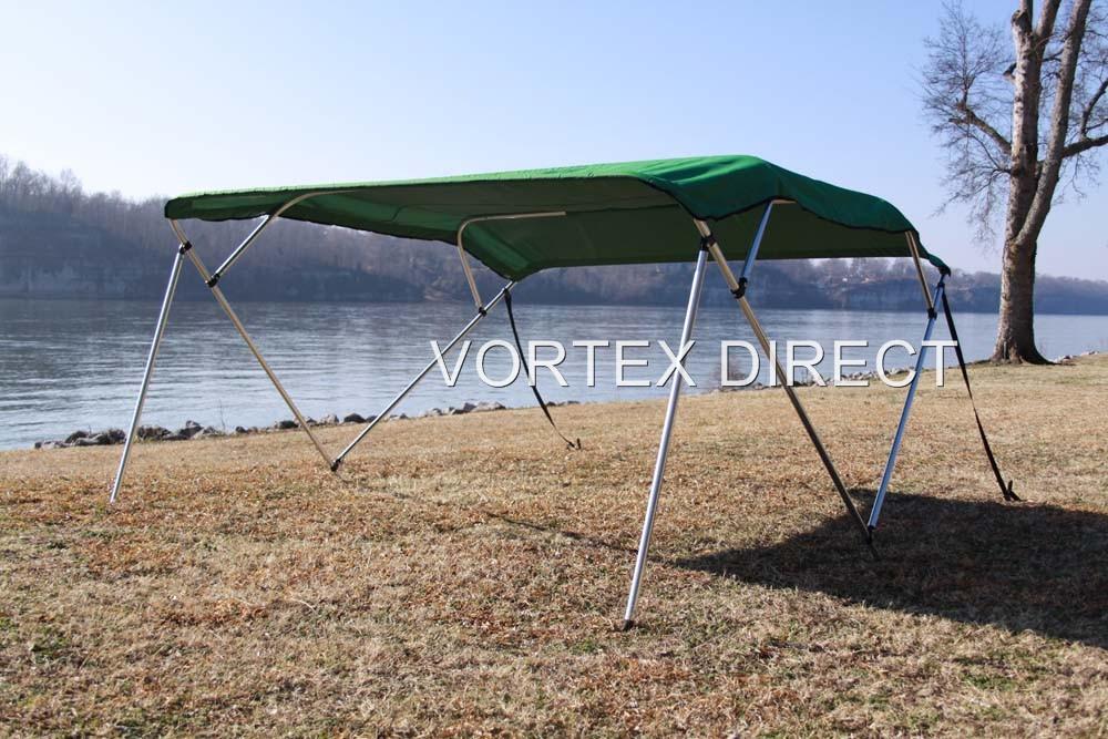 NEW VORTEX 4 BOW PONTOON/DECK BOAT BIMINI TOP 10' GREEN 91-96'