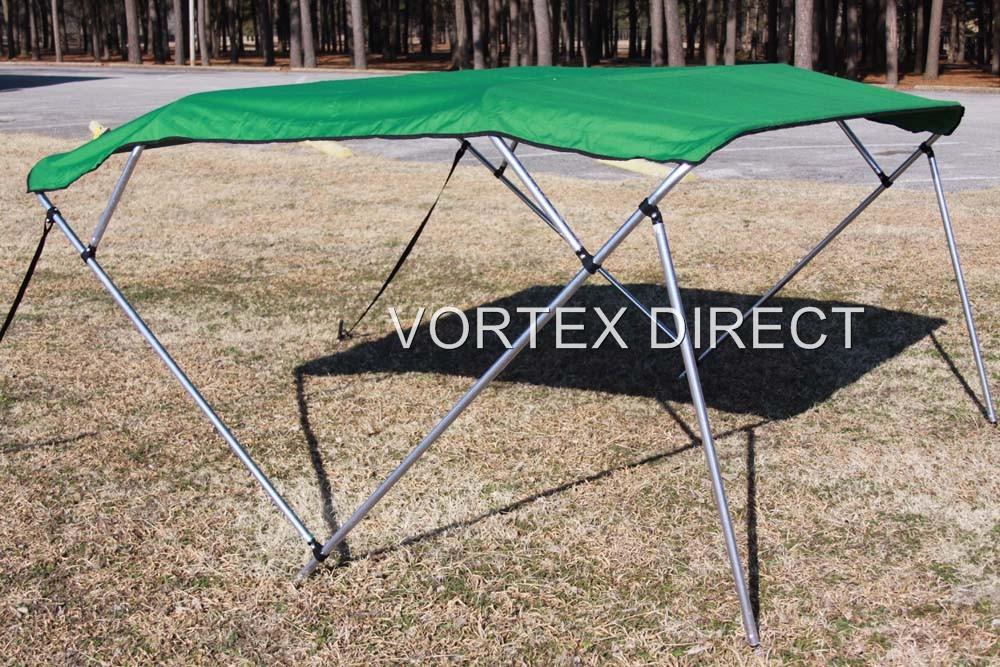 NEW VORTEX 4 BOW PONTOON/DECK BOAT BIMINI TOP 10' GREEN 91-96'