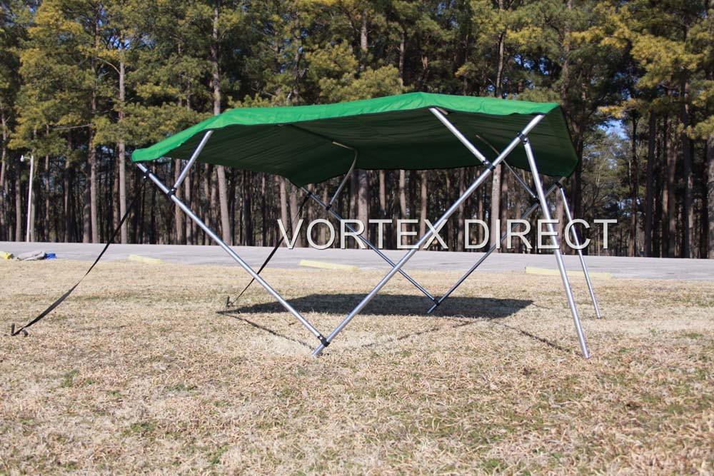 NEW VORTEX 4 BOW PONTOON/DECK BOAT BIMINI TOP 10' GREEN 91-96'