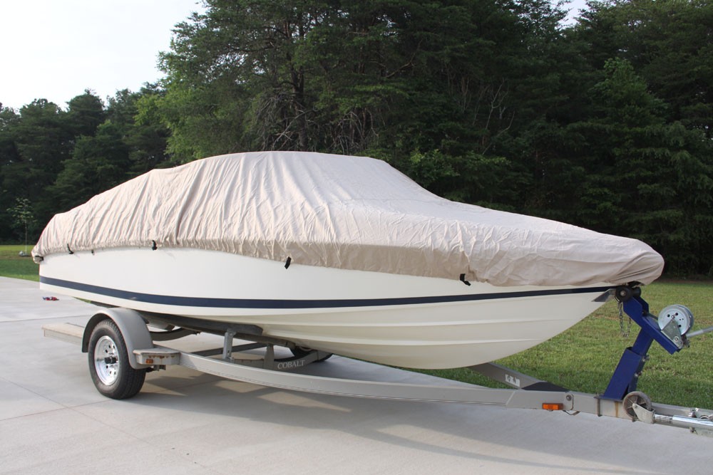 NEW VORTEX HEAVY DUTY FISHING/SKI/RUNABOUT/BOAT COVER 16' - 17 1/2' BEIGE