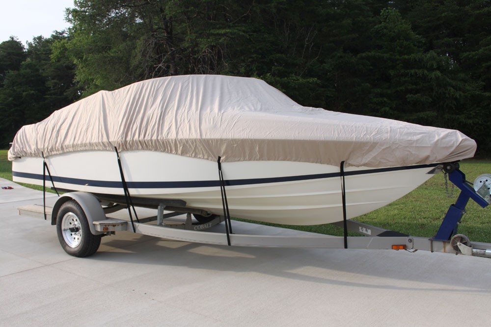 NEW VORTEX HEAVY DUTY FISHING/SKI/RUNABOUT/BOAT COVER 16' - 17 1/2' BEIGE