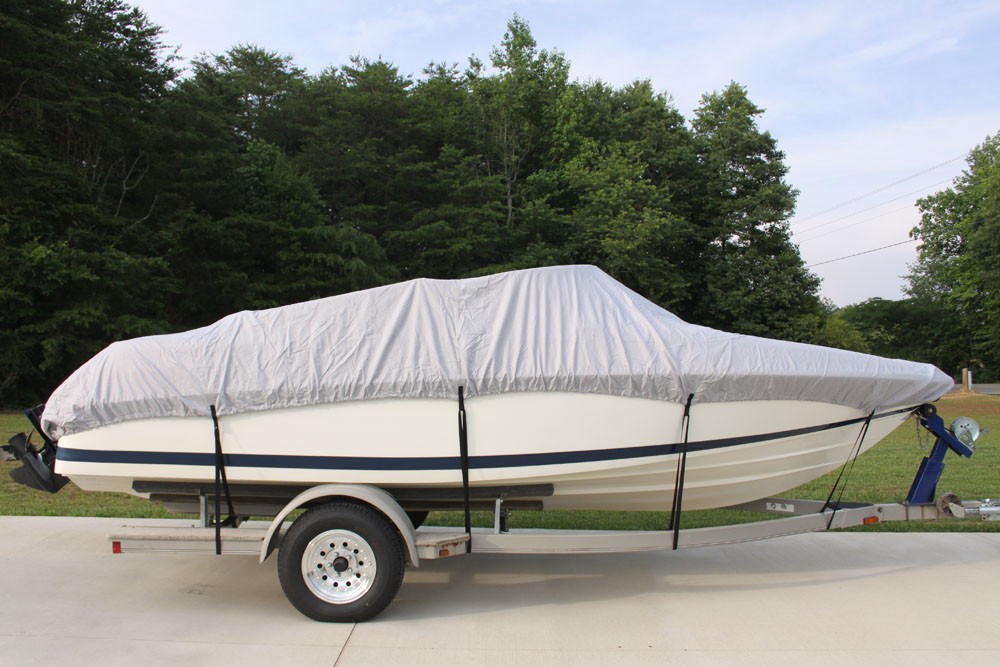 NEW VORTEX HEAVY DUTY FISHING/SKI/RUNABOUT/BOAT COVER 23 - 24 FT / GRAY