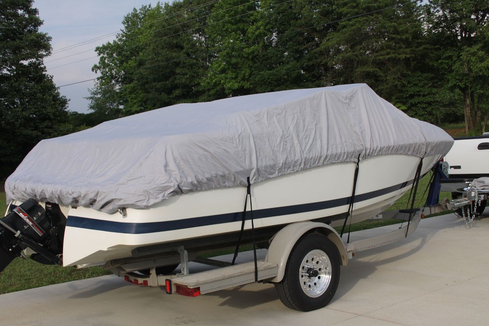 NEW VORTEX HEAVY DUTY FISHING/SKI/RUNABOUT/BOAT COVER 23 - 24 FT / GRAY