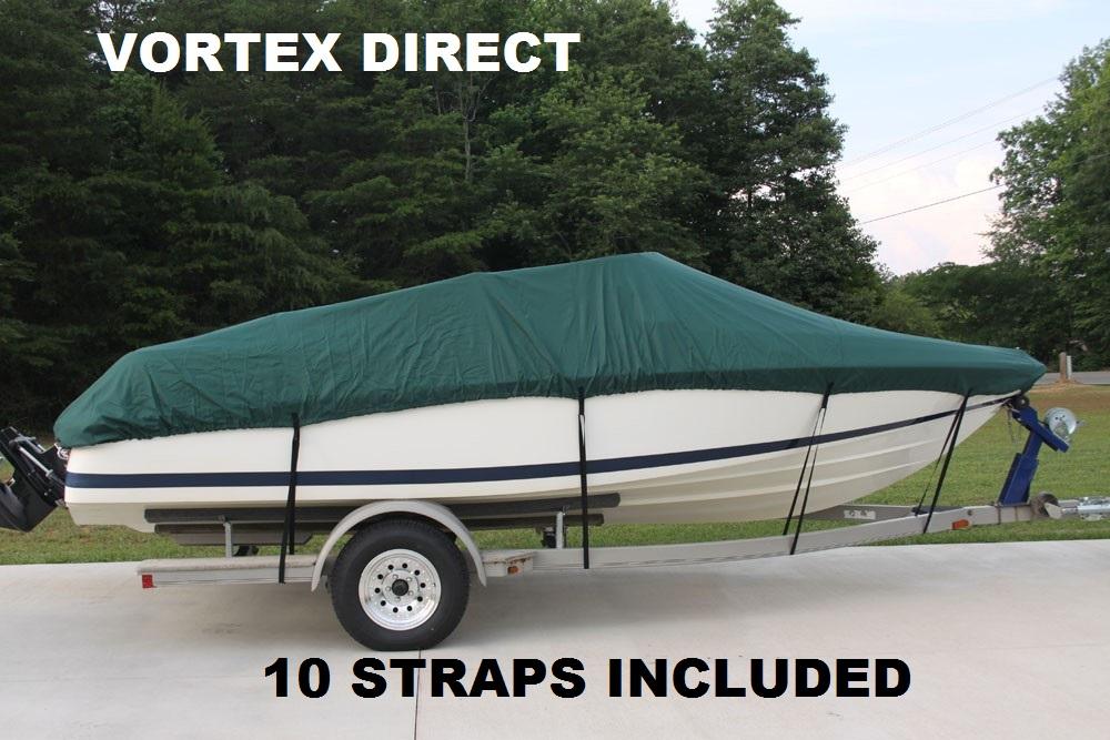 NEW VORTEX HEAVY DUTY FISHING/SKI/RUNABOUT/BOAT COVER 11 to 13 FT GREEN