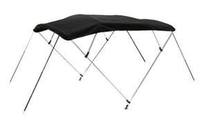 NEW SQUARE TUBE FRAME VORTEX 4 BOW PONTOON/DECK BOAT BIMINI TOP 8' BLACK 91-96'