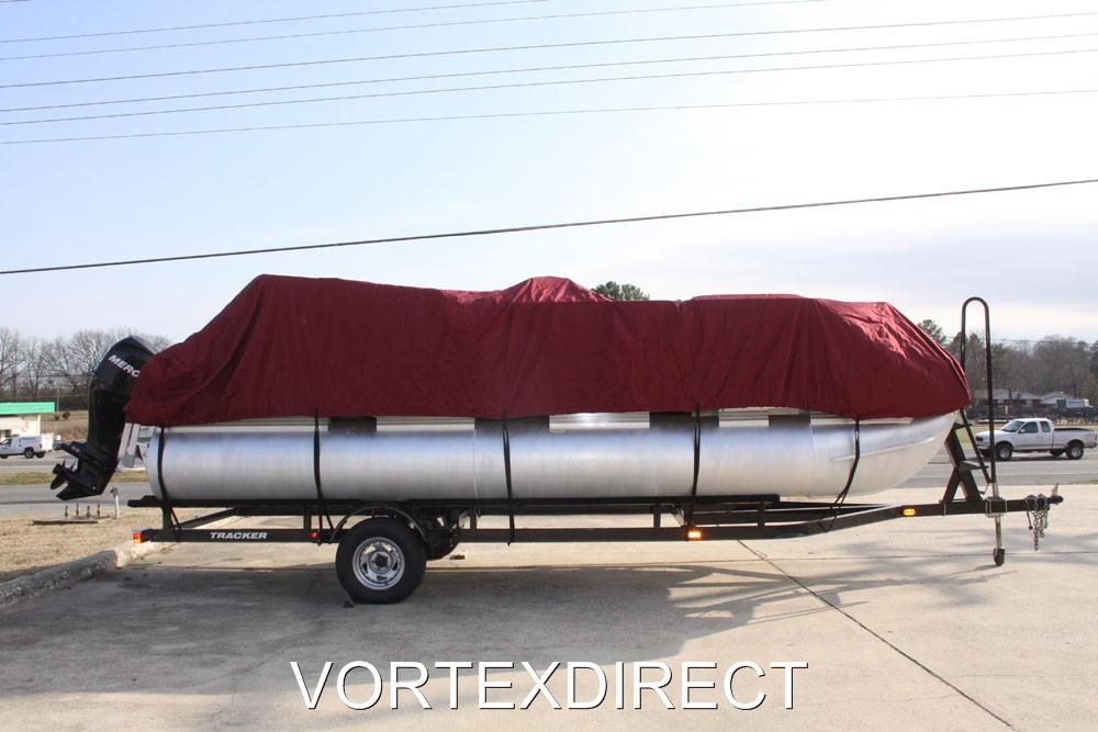 NEW VORTEX 17 - 18 FT ULTRA 3 PURPOSE PONTOON BOAT COVER/BURGUNDY