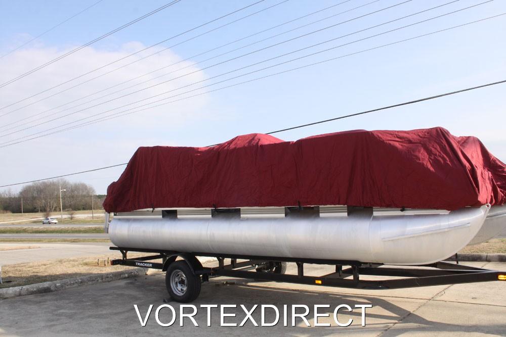 NEW VORTEX 17 - 18 FT ULTRA 3 PURPOSE PONTOON BOAT COVER/BURGUNDY