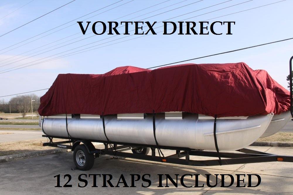 NEW VORTEX 17 - 18 FT ULTRA 3 PURPOSE PONTOON BOAT COVER/BURGUNDY