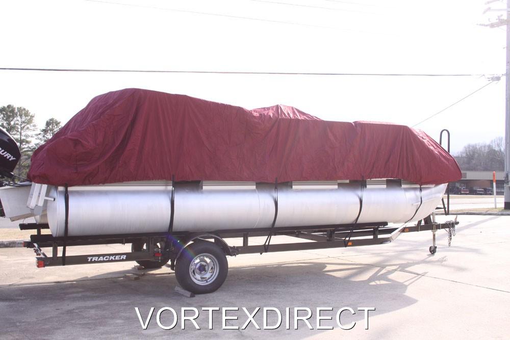 NEW VORTEX 17 - 18 FT ULTRA 3 PURPOSE PONTOON BOAT COVER/BURGUNDY