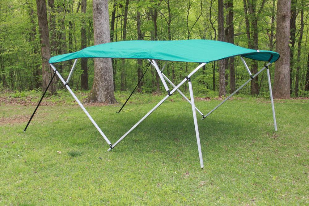 NEW VORTEX SQUARE TUBE FRAME 4 BOW PONTOON/DECK BOAT BIMINI TOP 8' TEAL