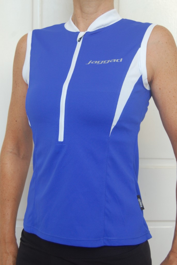 Ladies-Womans-Cycling-Bike-Jersey-Top-sleeveless-Blue-size-L12