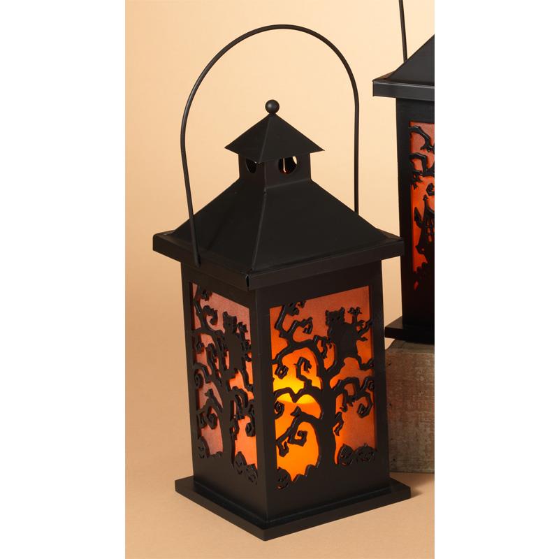 NEW 11.2"H Wood Halloween Lantern with LED Candle Decoration 2270240 | eBay