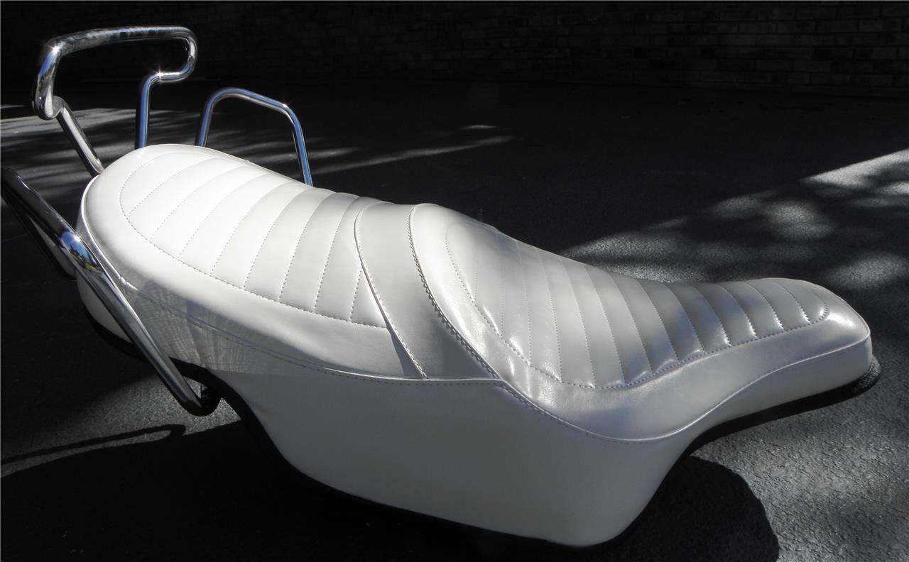 NOS Genuine Harley Davidson White Comfort Flex Seat Shovelhead with