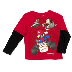 school bags for girls age 7
 on New Boys 4 5 6 Mario Kart DS Long Slv Shirt Top Luigi | eBay