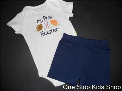 Baby  Easter Clothes on My First Easter Baby Boy 0 3 6 Months Outfit Shirt Set   Ebay