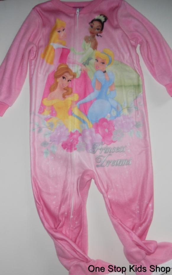 DISNEY PRINCESS 24 Months 2T 4T 5T Pajamas SLEEPER Pjs Cinderella Belle