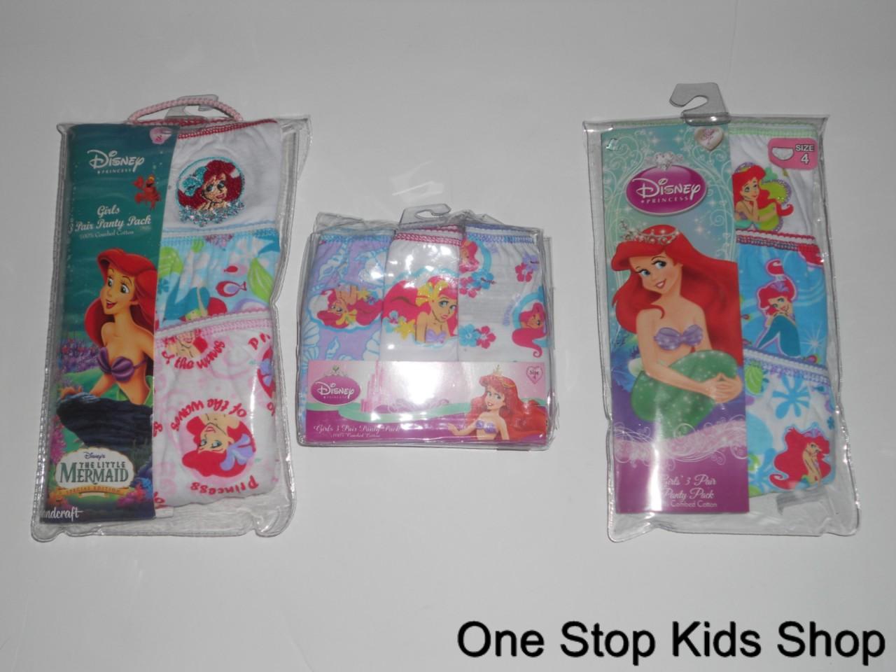 THE LITTLE MERMAID Girls 4 6 8 Underwear PANTIES Briefs ARIEL Disney