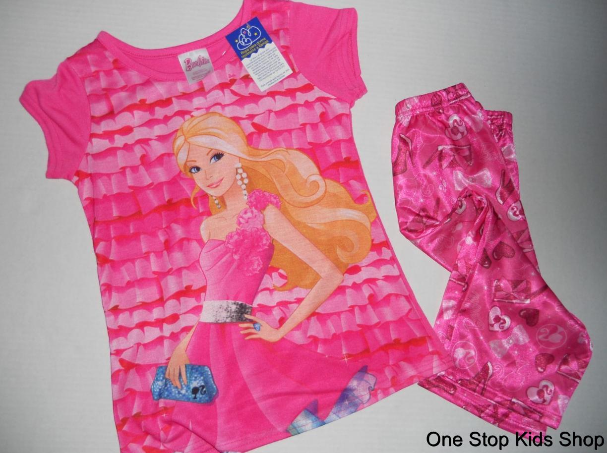 BARBIE Doll 4 5 6 6X 7 8 10 12 Girls Pjs Set PAJAMAS Shirt Pants eBay