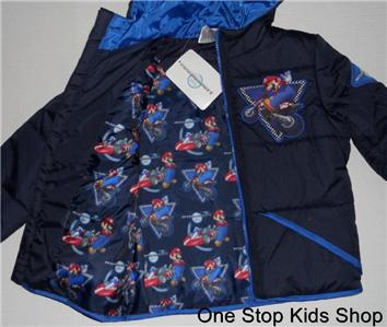 Super Mario Brothers Boys 4 5 6 7 10 12 Winter Jacket Coat