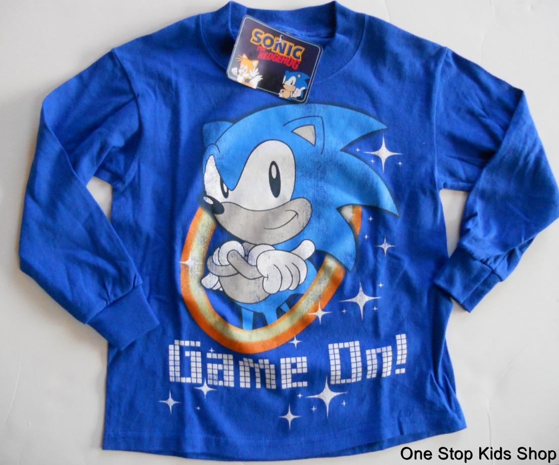 SONIC THE HEDGEHOG Boys 4 5 6 7 Long Sleeve SHIRT Top