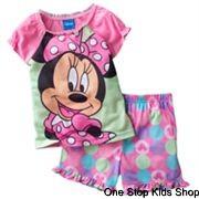 MINNIE-MOUSE-Toddler-Girls-2T-3T-4T-Pjs-Set-PAJAMAS-Shirt-Shorts-DISNEY