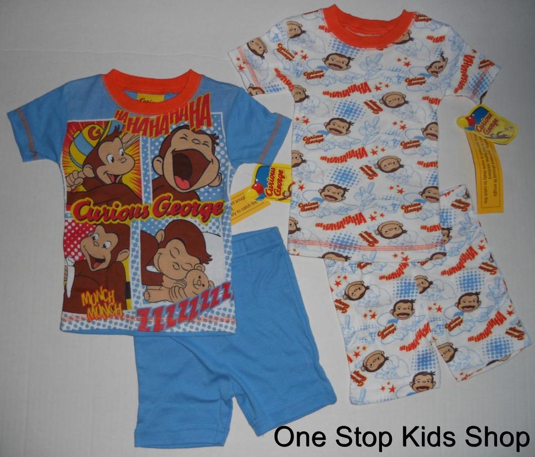 CURIOUS Toddler Boys 2T 3T 4T Pjs Set PAJAMAS Shirt Shorts