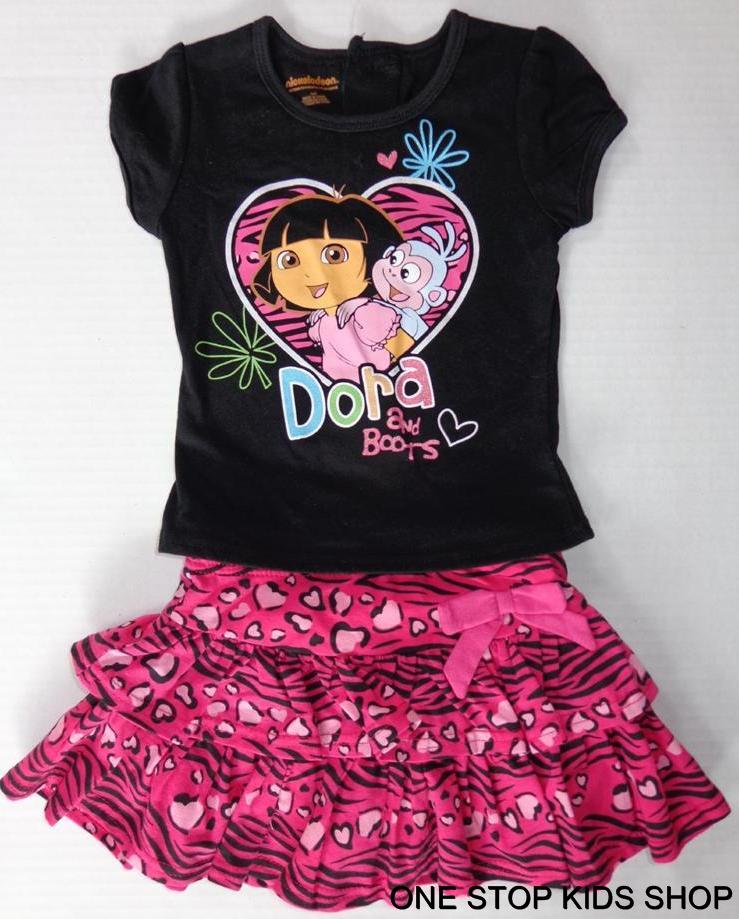 DORA THE EXPLORER Toddler Girls 24 2T 3T 4T 5T Set OUTFIT Shirt Skirt Skort in Clothing, Shoes & Accessories, Baby & Toddler Clothing, Girls' Clothing (Newborn-5T) | eBay