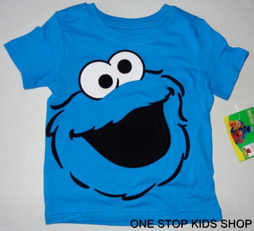 COOKIE MONSTER Toddler Boys 2T 3T 4T Short Sleeve SHIRT Tee Top SESAME