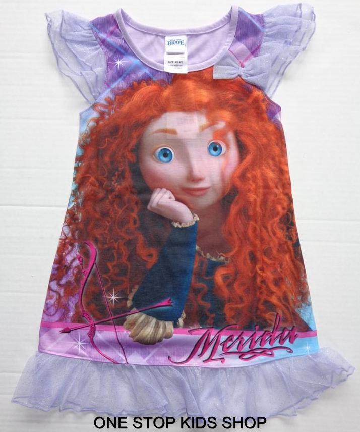 BRAVE Girls 4 5 6 6X 7 8 Pjs NIGHTGOWN Pajamas Dress Nightie MERIDA