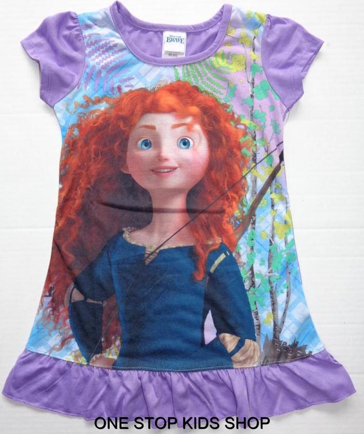 BRAVE Girls 4 5 6 6X 7 8 Pjs NIGHTGOWN Pajamas Dress Nightie MERIDA