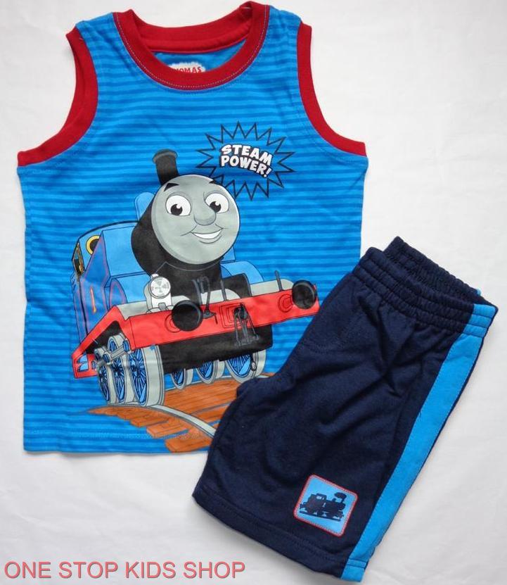 THOMAS THE TRAIN Toddler Boys 24 Mo 2T 3T 4T 5T Set OUTFIT Shirt Tank