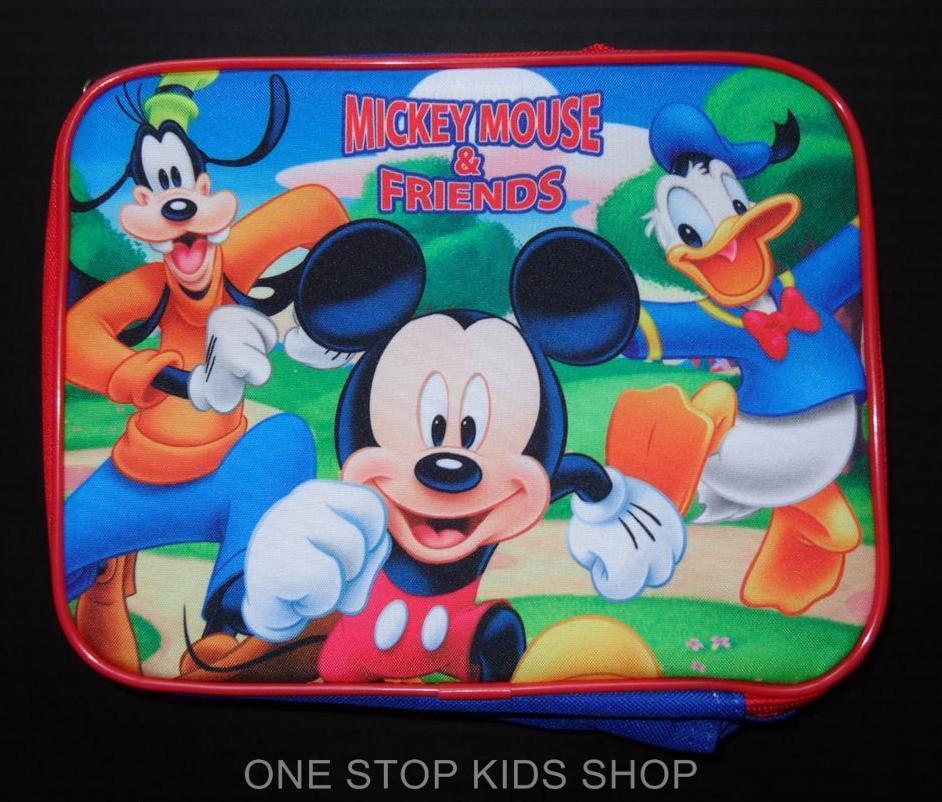 MINNIE or MICKEY MOUSE Insulated LUNCH BOX Tote Pouch Cooler Bag DISNEY