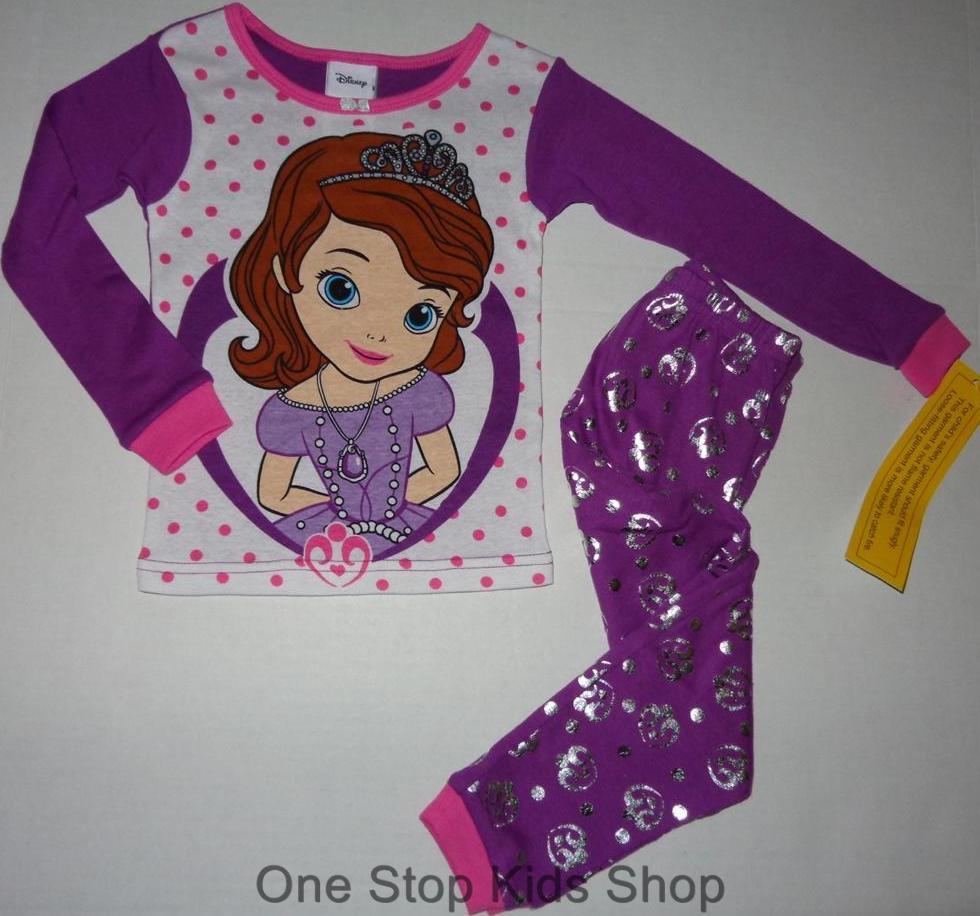 SOFIA THE FIRST Girls 2T 3T 4T 5T Pjs Set PAJAMAS Shirt Pants Disney
