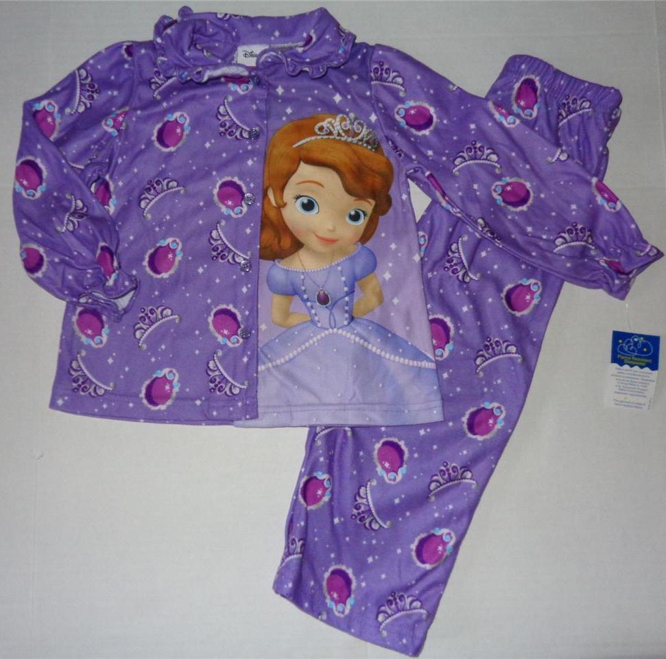 SOFIA THE FIRST Girls 2T 3T 4T 5T Flannel Pjs Set PAJAMAS Shirt Disney