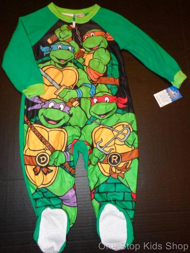 TEENAGE MUTANT NINJA TURTLES Boys 24 Mo 2T 3T 4T 5T Footed Pajamas